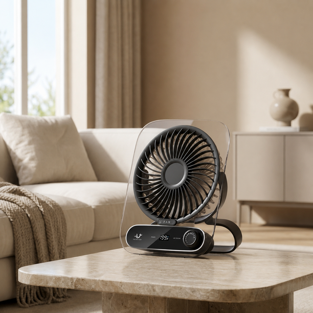 Foldable Rechargeable Desk Fan for Small Desks & Travel Bags