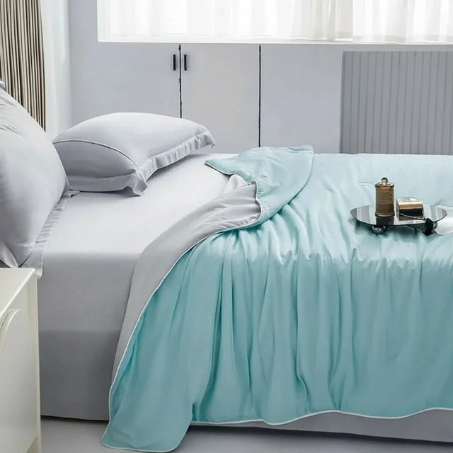Breathable Reversible Summer Throw Blanket for Warm Nights