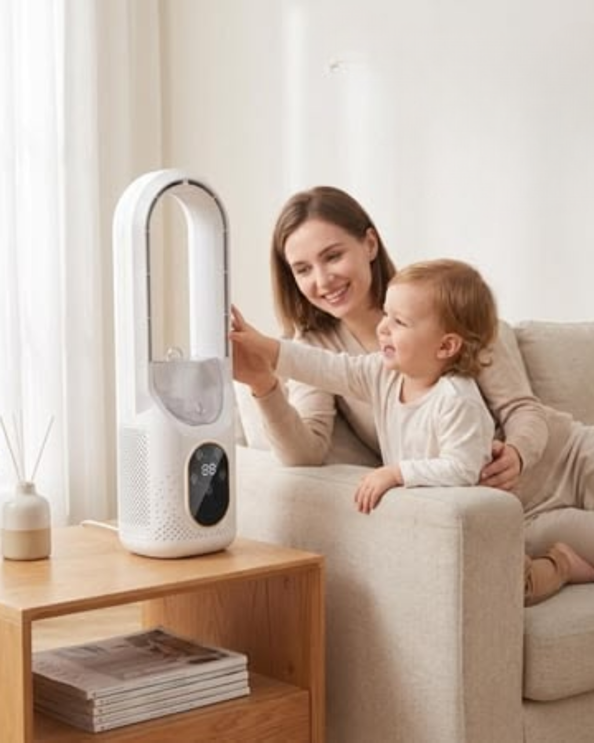 Freddova Arc cooling a living room side table