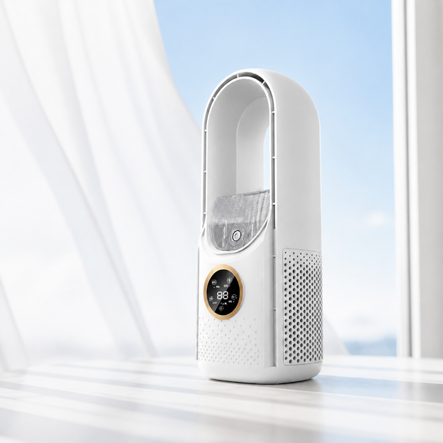 Bladeless Desk Fan with Humidifying Mode for Quiet Nights