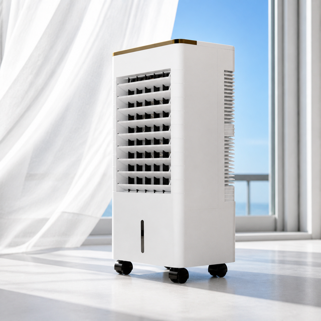 Floor-Standing Evaporative Cooler for Room Hot Spots